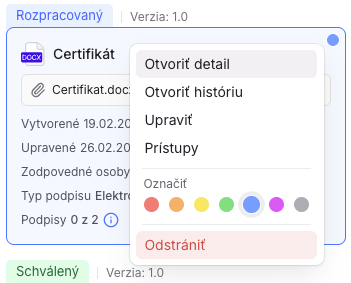 Zmazanie dokumentu
