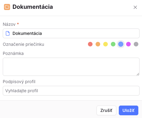 Úprava priečinku