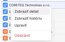 História menu