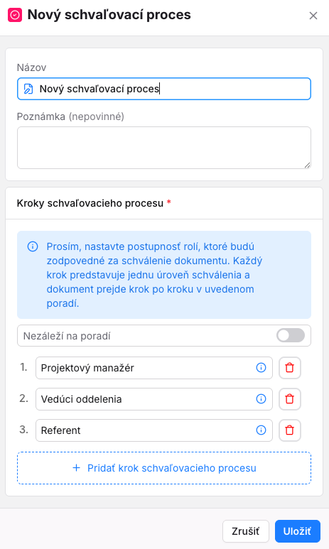 Nový schvaľovací proces