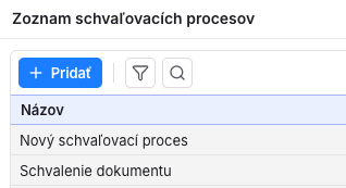 Pridať schvaľovací proces